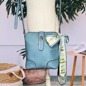 Pastel Hydrangea Crossbody Messenger Bag